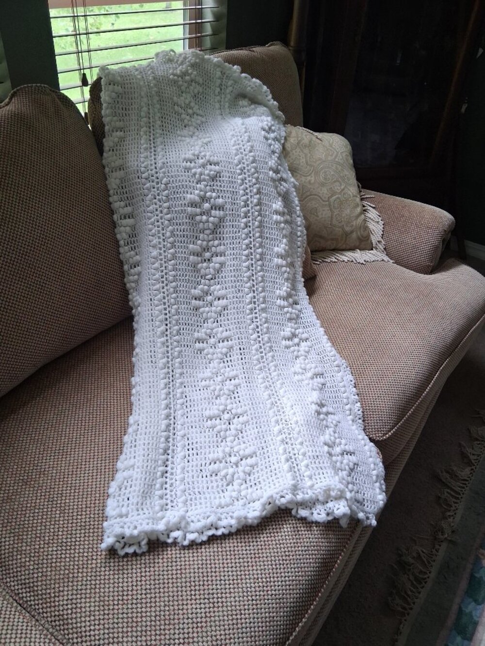 Cozy Hand‑Crocheted Cotton Throw 54"x60" — Cottagecore Lap Blanket for Snuggling - Picture 8 of 8